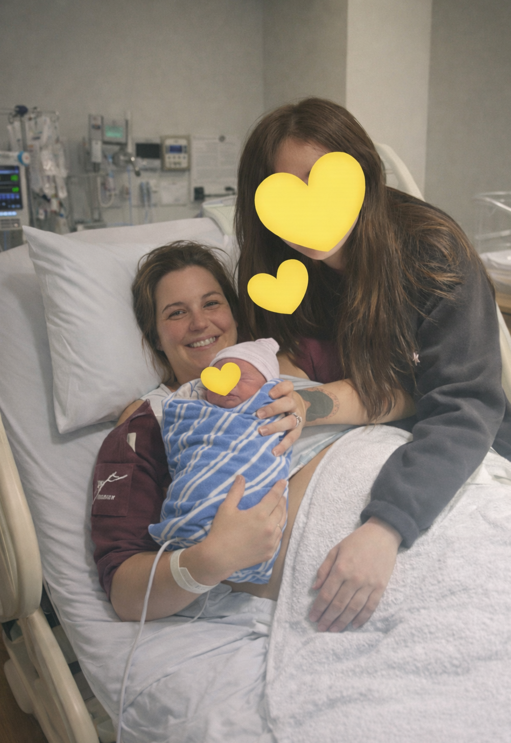 Surrogate mother in delivery room