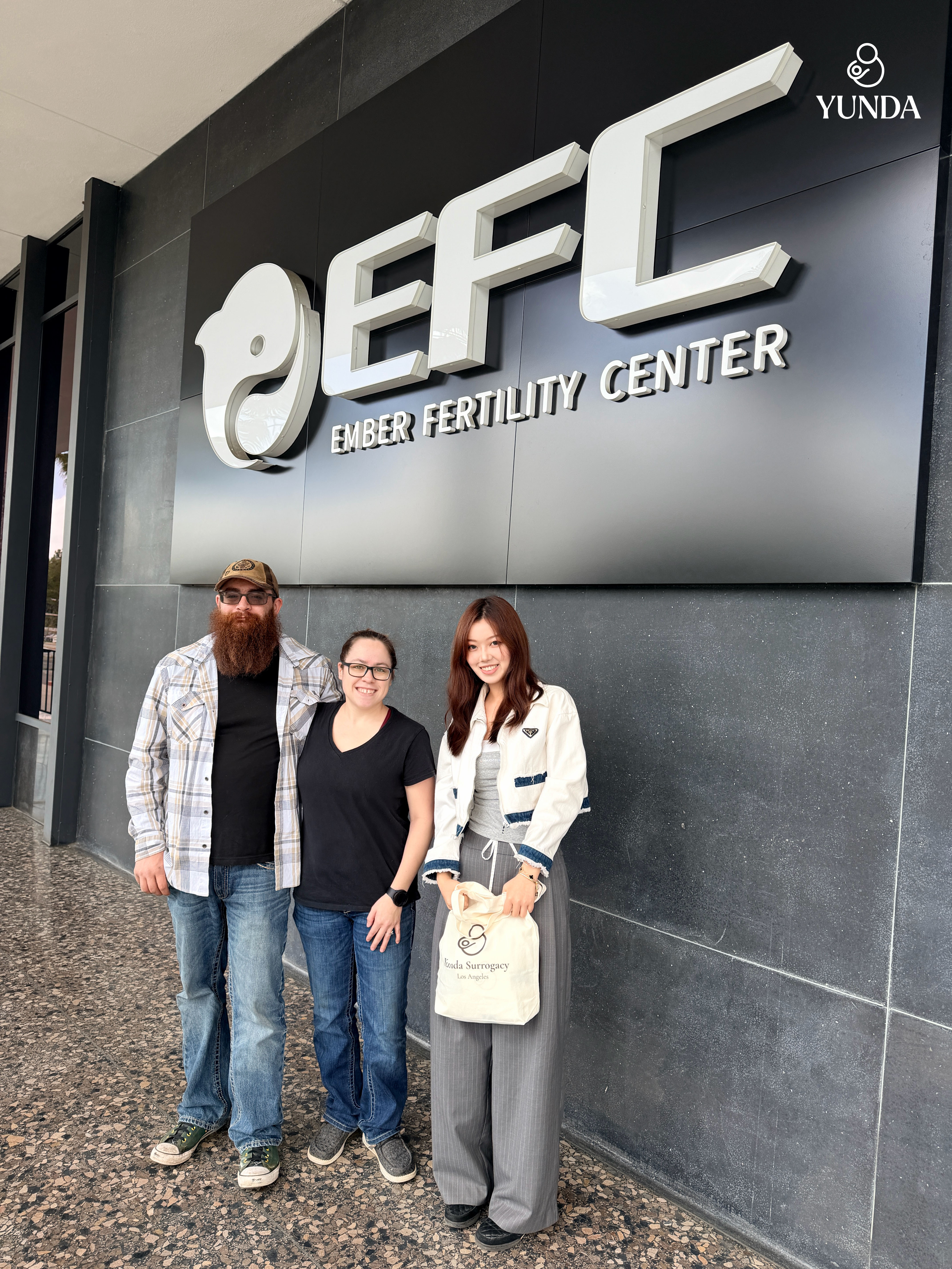 Surrogate mother smiling