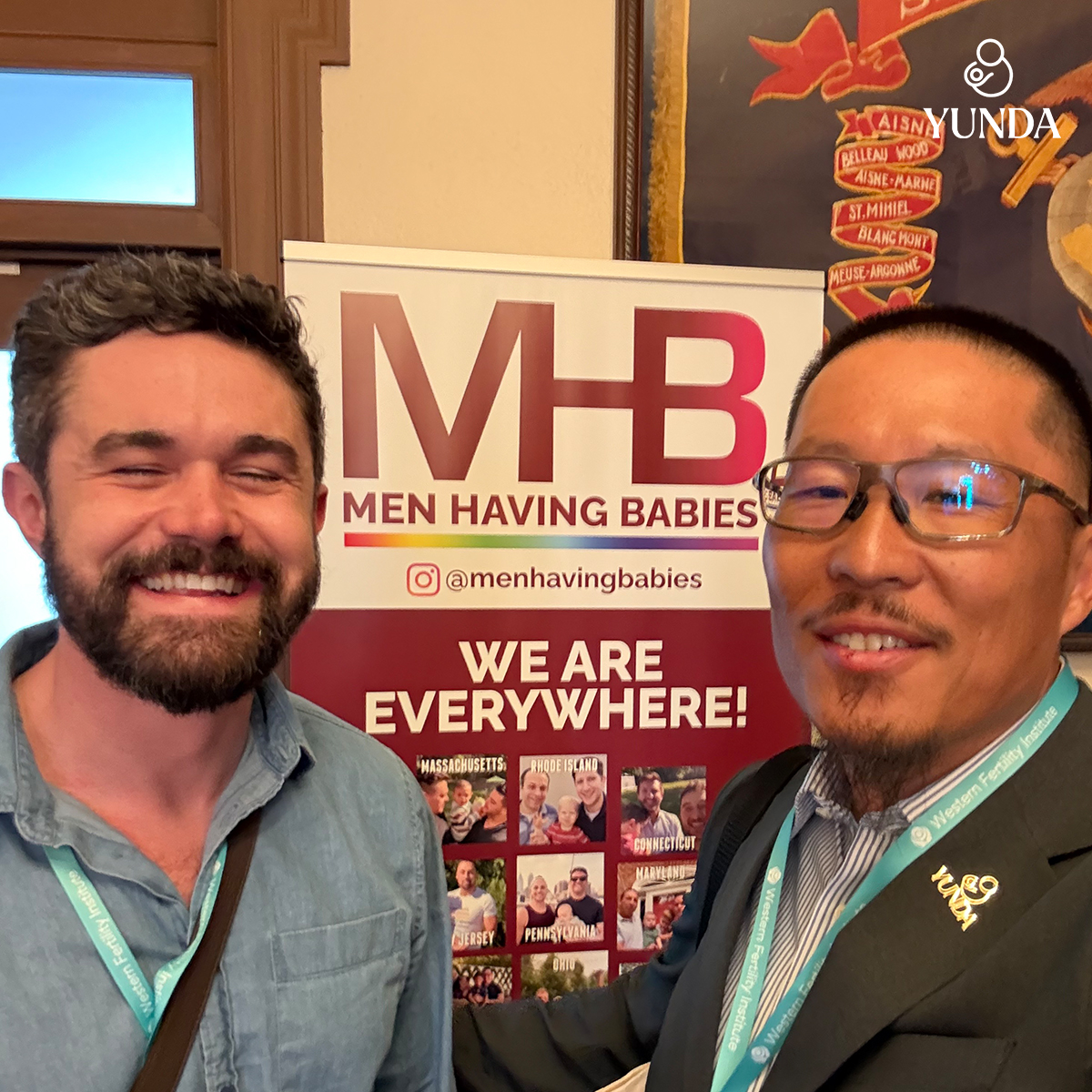 Yunda team booth at a previous Men Having Babies event