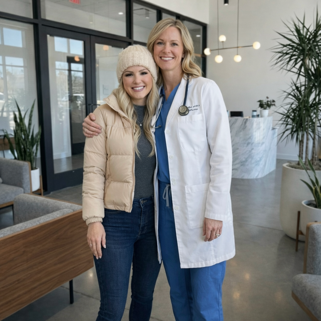 Intended parent with clinician at surrogacy consultation